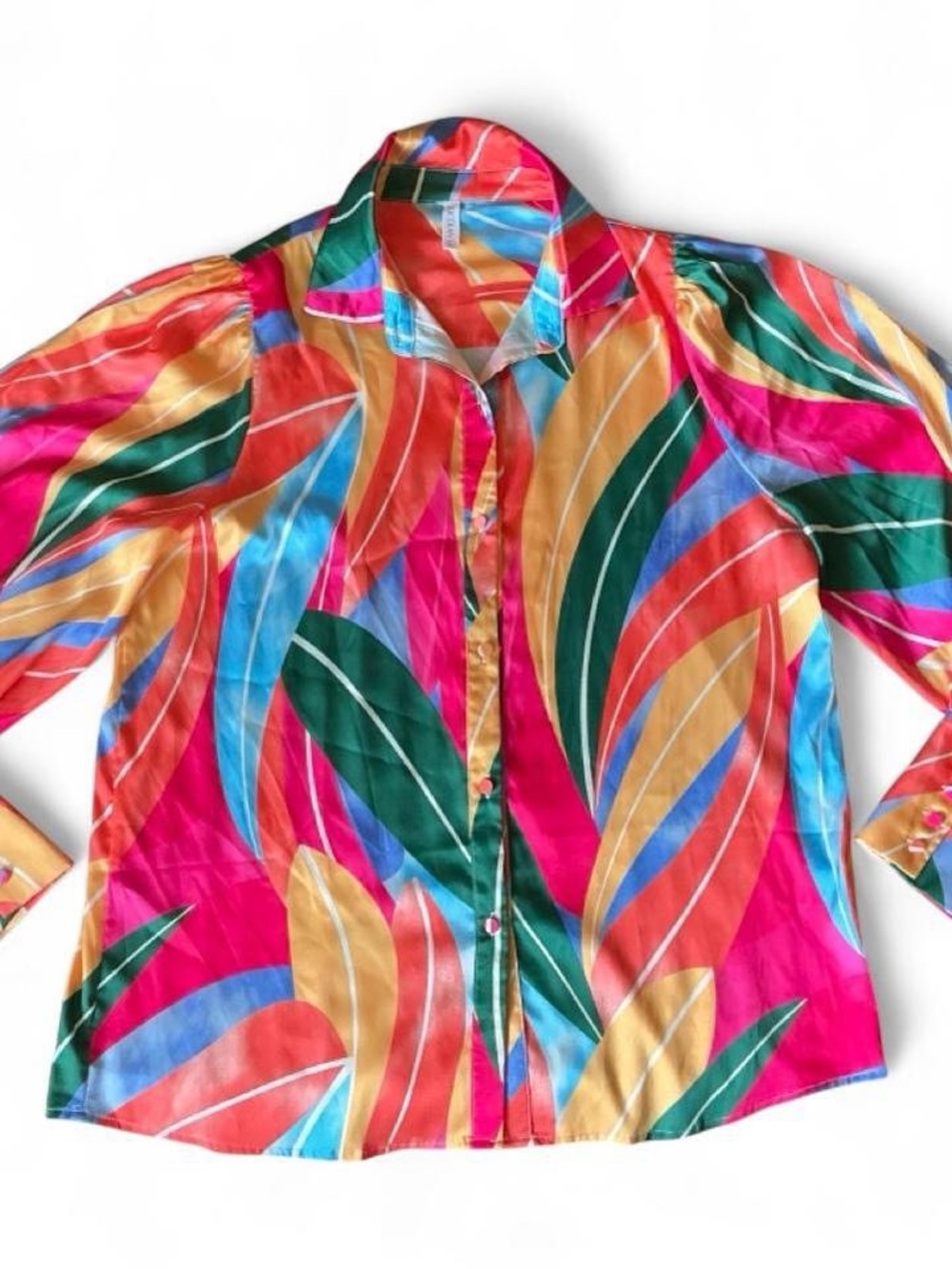 Satin Button-Up Blouse